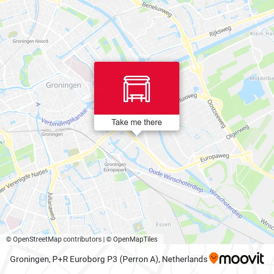Groningen, P+R Euroborg P3 (Perron A) map