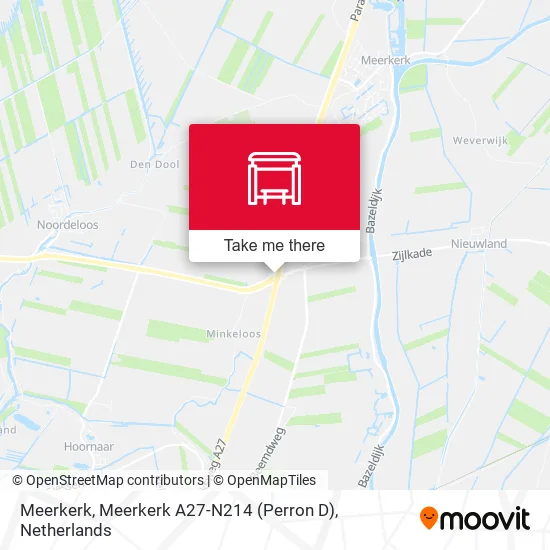 Meerkerk, Meerkerk A27-N214 (Perron D) map