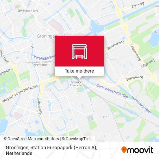 Groningen, Station Europapark (Perron A) map