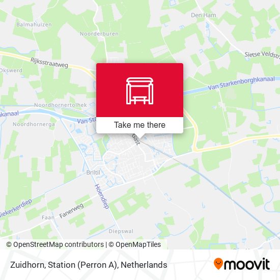 Zuidhorn, Station (Perron A) map