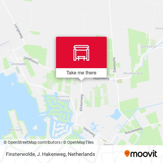 Finsterwolde, J. Hakenweg map