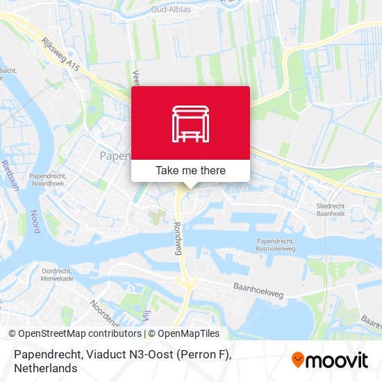 Papendrecht, Viaduct N3-Oost (Perron F) map
