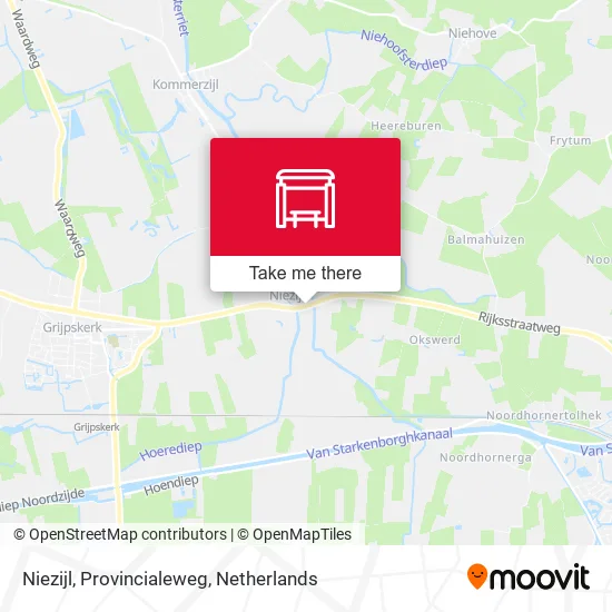 Niezijl, Provincialeweg Karte
