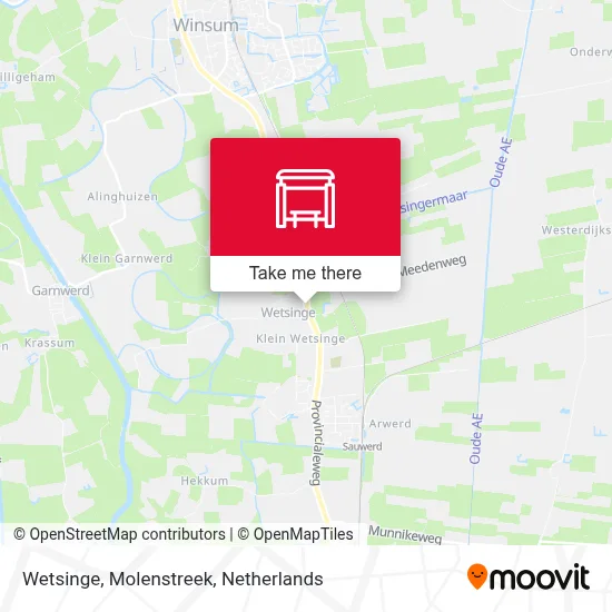 Wetsinge, Molenstreek map