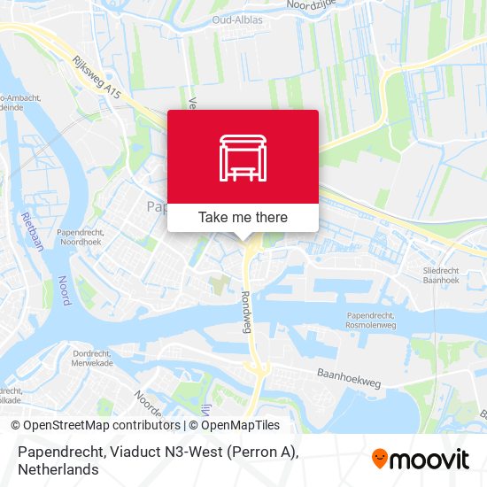 Papendrecht, Viaduct N3-West (Perron A) Karte