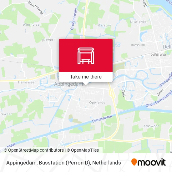 Appingedam, Busstation (Perron D) map