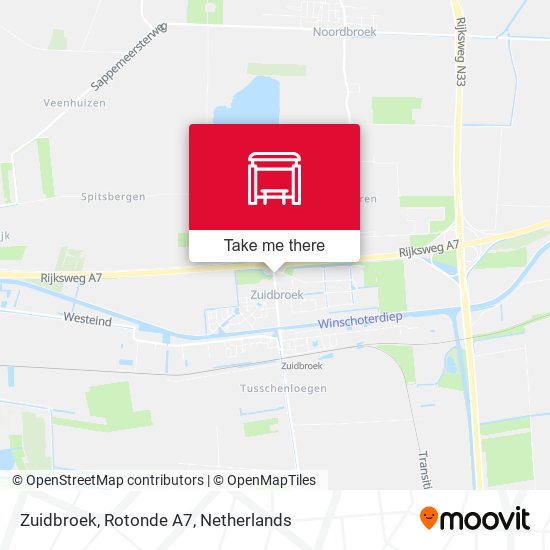 Zuidbroek, Rotonde A7 map