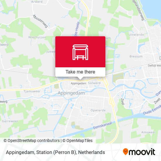 Appingedam, Station (Perron B) map