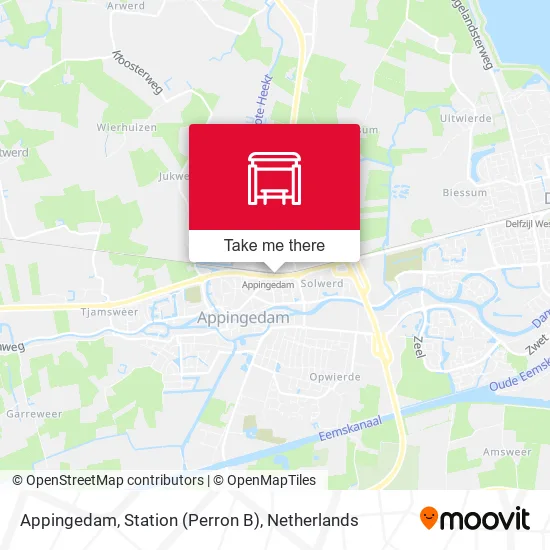 Appingedam, Station (Perron B) map