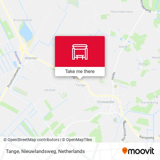 Tange, Nieuwlandsweg map