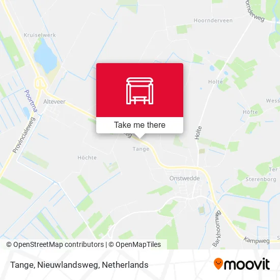 Tange, Nieuwlandsweg Karte