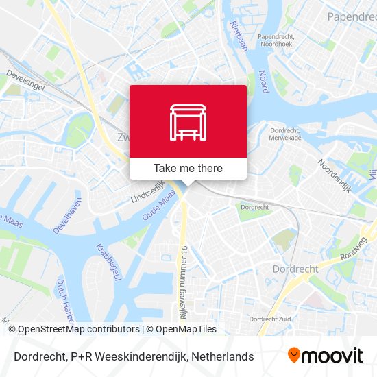 Dordrecht, P+R Weeskinderendijk map