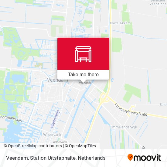 Veendam, Station Uitstaphalte map
