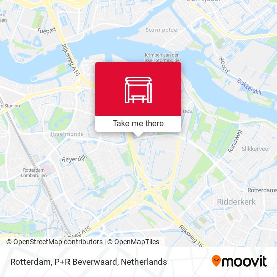 Rotterdam, P+R Beverwaard map