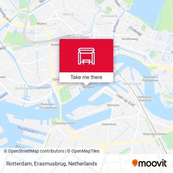 Rotterdam, Erasmusbrug map