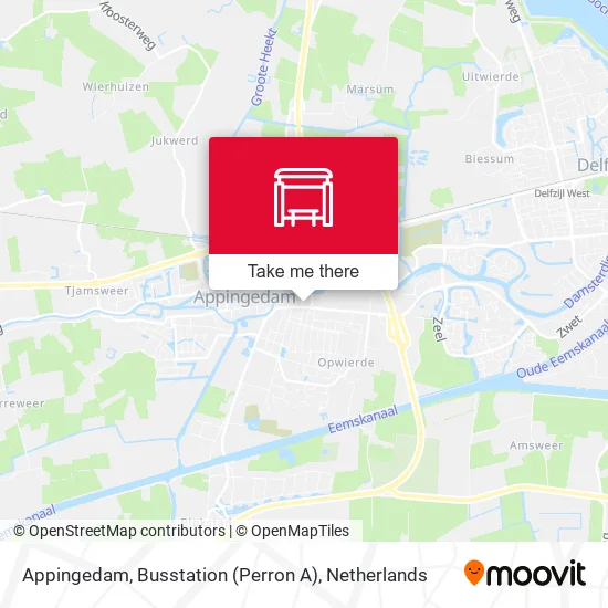 Appingedam, Busstation (Perron A) map