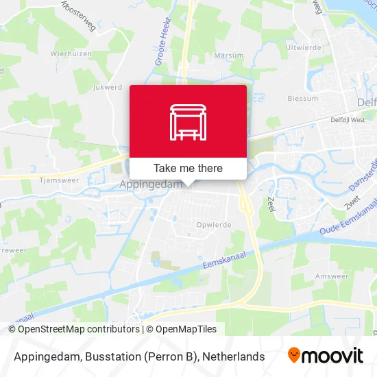Appingedam, Busstation (Perron B) map