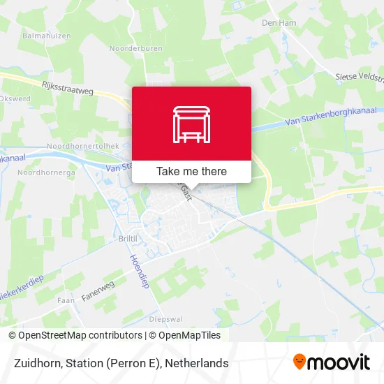 Zuidhorn, Station (Perron E) map
