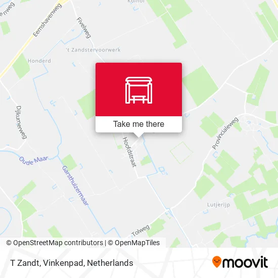 T Zandt, Vinkenpad map