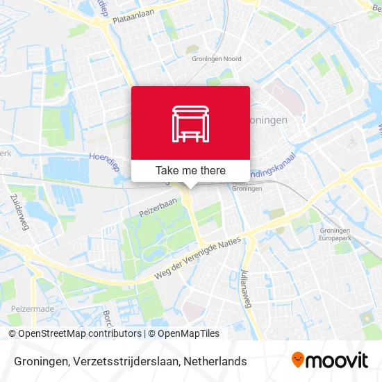 Groningen, Verzetsstrijderslaan Karte