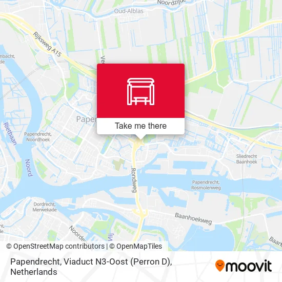 Papendrecht, Viaduct N3-Oost (Perron D) map