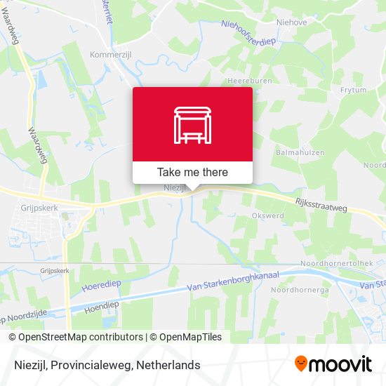 Niezijl, Provincialeweg map