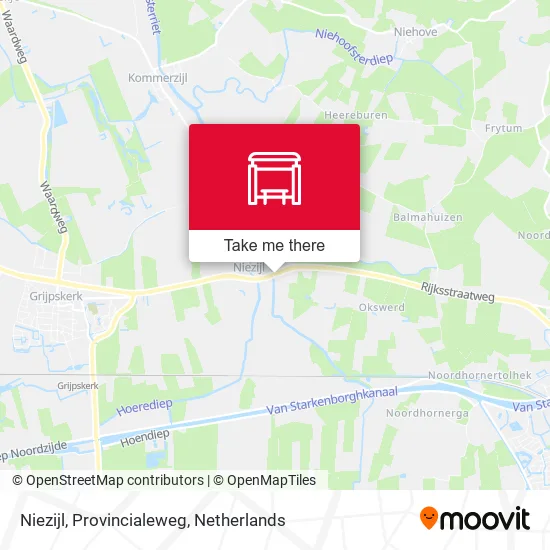Niezijl, Provincialeweg map