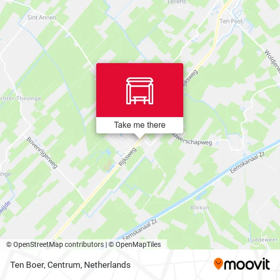 Ten Boer, Centrum map
