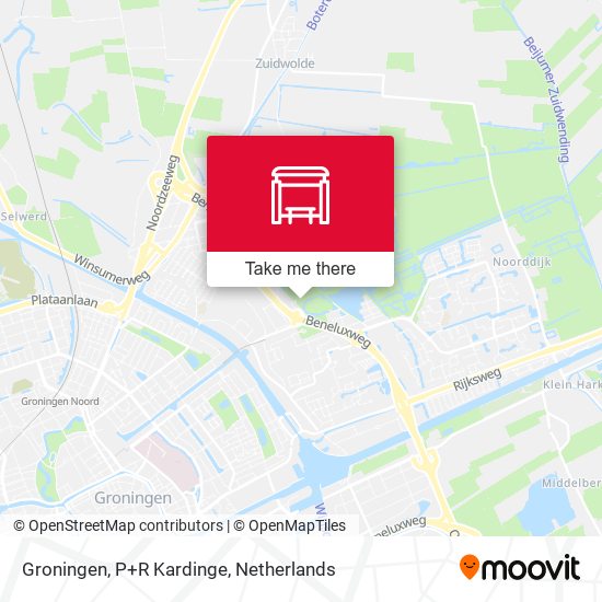 Groningen, P+R Kardinge map