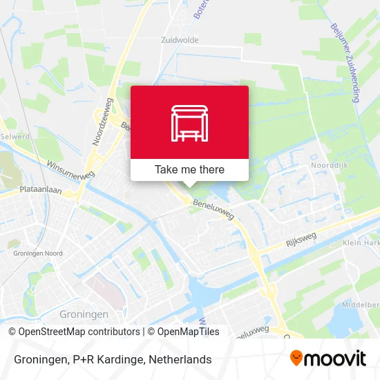 Groningen, P+R Kardinge map