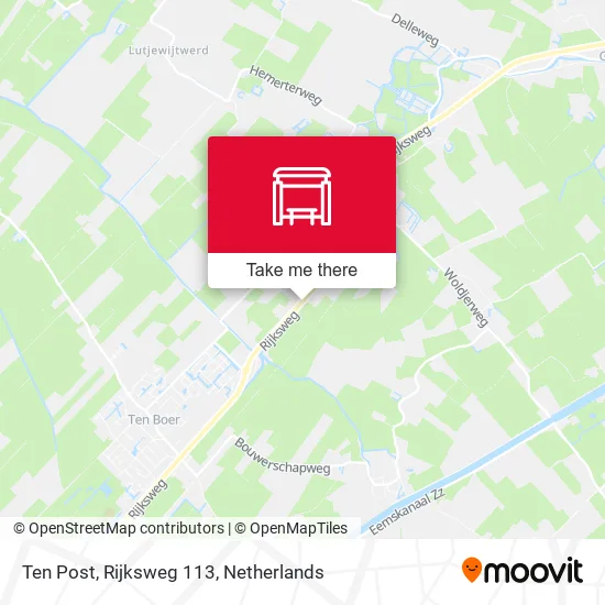 Ten Post, Rijksweg 113 map