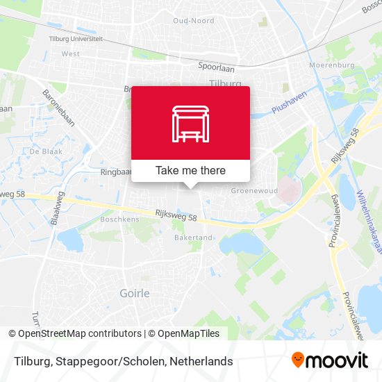 Tilburg, Stappegoor/Scholen map