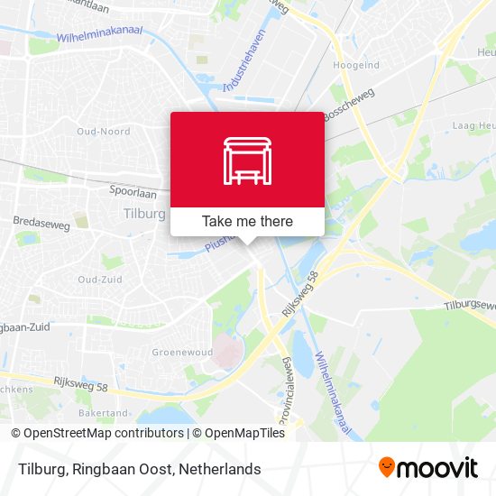 Tilburg, Ringbaan Oost map