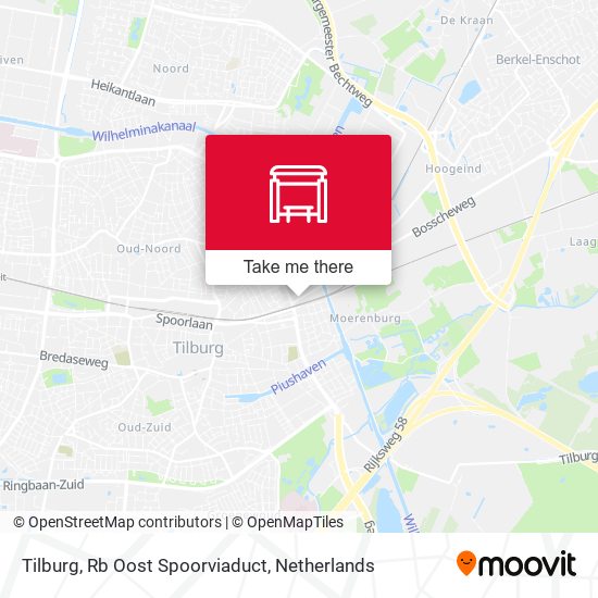 Tilburg, Rb Oost Spoorviaduct map