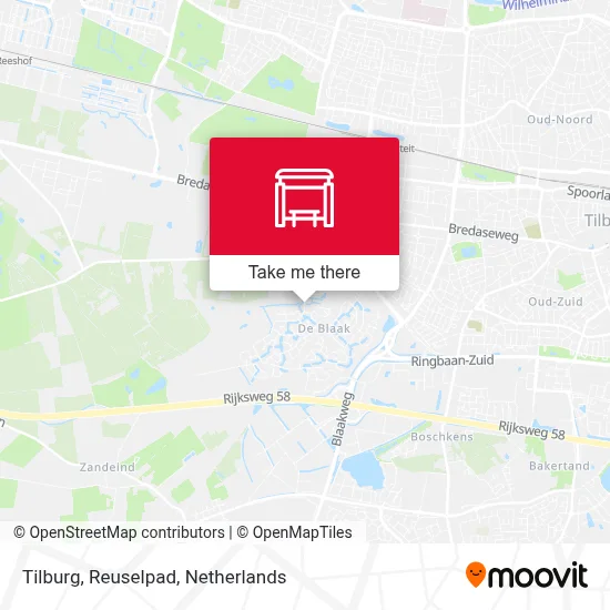 Tilburg, Reuselpad Karte