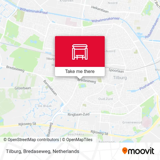 Tilburg, Bredaseweg map