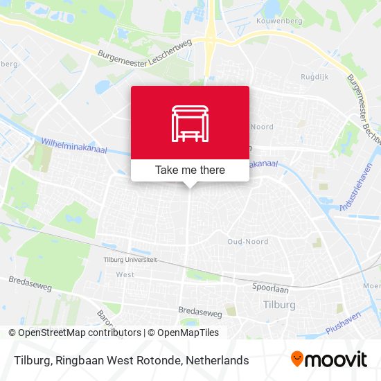 Tilburg, Ringbaan West Rotonde Karte