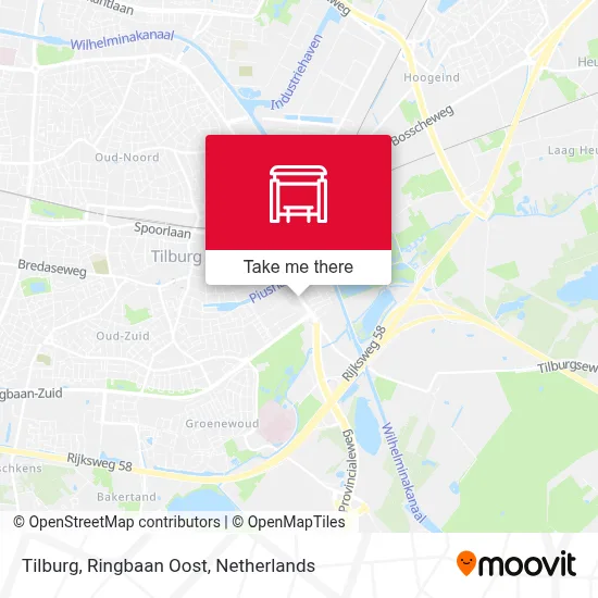 Tilburg, Ringbaan Oost map