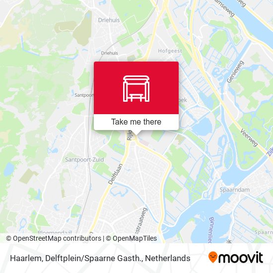 Haarlem, Delftplein / Spaarne Gasth. map