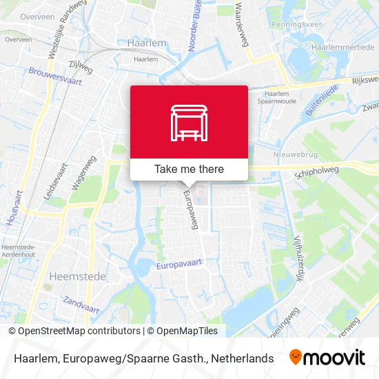 Haarlem, Europaweg / Spaarne Gasth. map