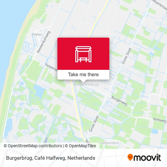 Burgerbrug, Café Halfweg map