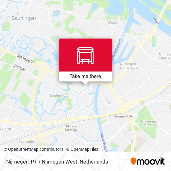 Nijmegen, P+R Nijmegen West map