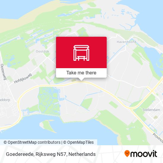 Goedereede, Rijksweg N57 map