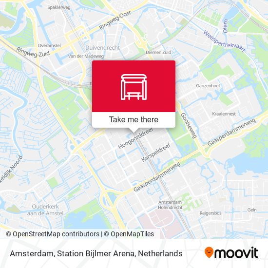 Amsterdam, Station Bijlmer Arena map