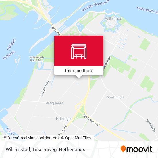 Willemstad, Tussenweg map