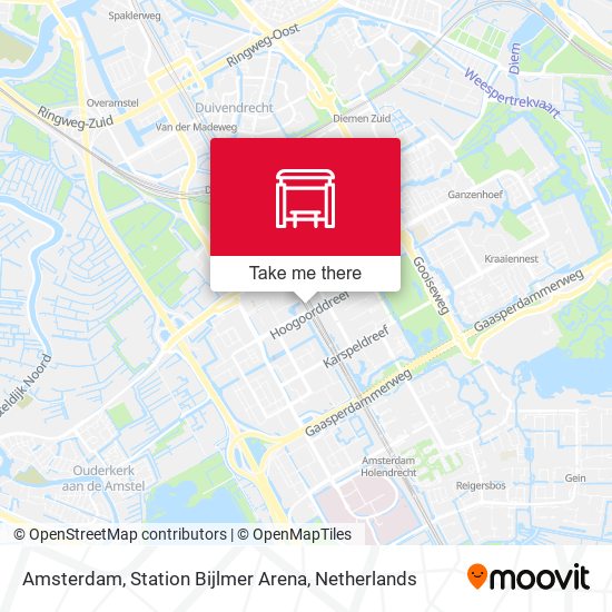 Amsterdam, Station Bijlmer Arena Karte