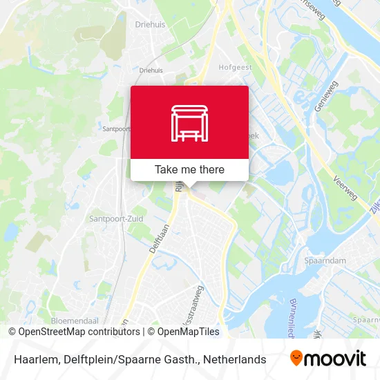 Haarlem, Delftplein / Spaarne Gasth. map