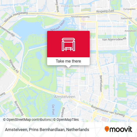 Amstelveen, Prins Bernhardlaan map