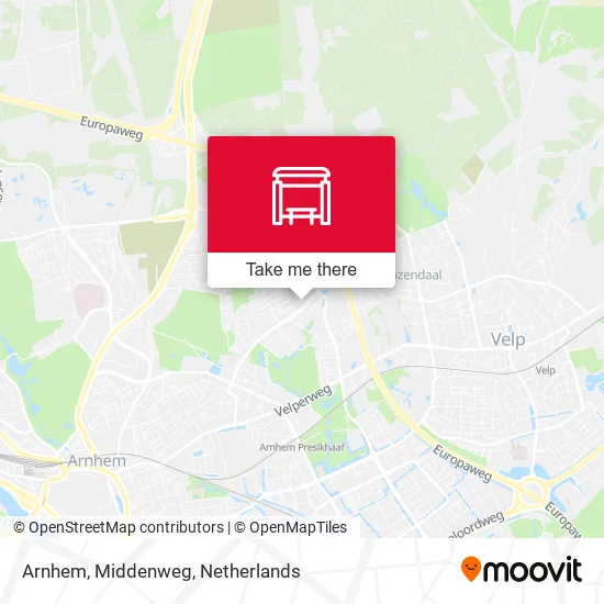 Arnhem, Middenweg Karte