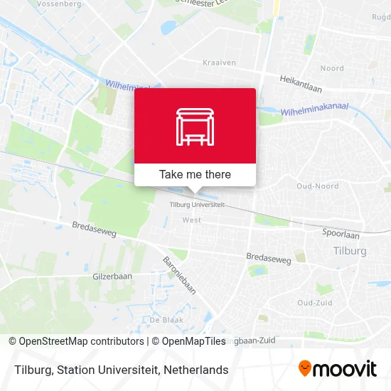 Tilburg, Station Universiteit map